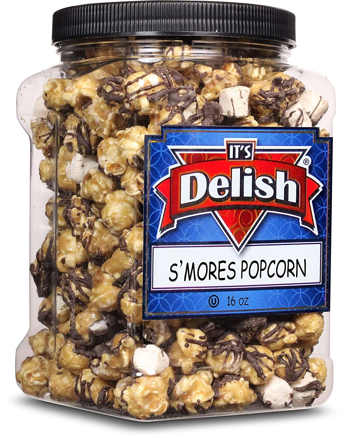 Chocolate S'mores Popcorn by Its Delish, 16 Oz 1 Lb Jumbo Container