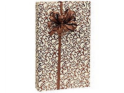 Chocolate Scroll Birthday / Special Occasion Gift Wrap Wrapping Paper-16ft - image 1 of 1