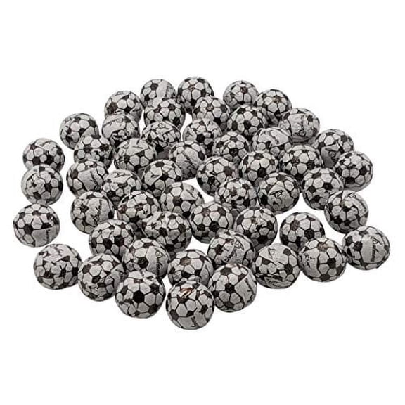 Chocolate Soccer Balls - 5 LB Resealable Stand Up Bulk Candy Bag (approx. 400 pieces) - Individually Wrapped Mini Chocolate Balls - American Soccer Themed Novelty Candy