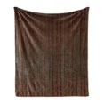thumbnail image 1 of Chocolate Soft Flannel Fleece Blanket, Wooden Stripes Floor Background in Carpentry Themed Illustration Retro Hardwood Image, Cozy Plush for Indoor and Outdoor Use, 50" x 70", Brown, by Ambesonne, 1 of 6