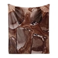 thumbnail image 1 of Chocolate Soft Flannel Fleece Throw Blanket, Close-up Image of Melting Chocolate Pieces Homemade Dessert Preparation Print, Cozy Plush for Indoor and Outdoor Use, 60" x 80", Dark Brown, by Ambesonne, 1 of 5