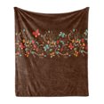 thumbnail image 1 of Chocolate Soft Flannel Fleece Throw Blanket, Romantic Valentines Day Inspired Colorful Pattern with Butterflies and Flowers, Cozy Plush for Indoor and Outdoor Use, 50" x 70", Multicolor, by Ambesonne, 1 of 5