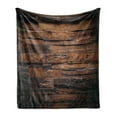 thumbnail image 1 of Chocolate Soft Flannel Fleece Throw Blanket, Rough Dark Timber Texture Image Rustic Country Theme Hardwood Carpentry, Cozy Plush for Indoor and Outdoor Use, 60" x 80", Brown Dark Brown, by Ambesonne, 1 of 5