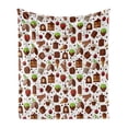 thumbnail image 1 of Chocolate Soft Flannel Fleece Throw Blanket, Sweets and Candies with Cocoa Beans Piece of Cake Ice Cream Strawberry Pattern, Cozy Plush for Indoor and Outdoor Use, 50" x 70", Multicolor, by Ambesonne, 1 of 6