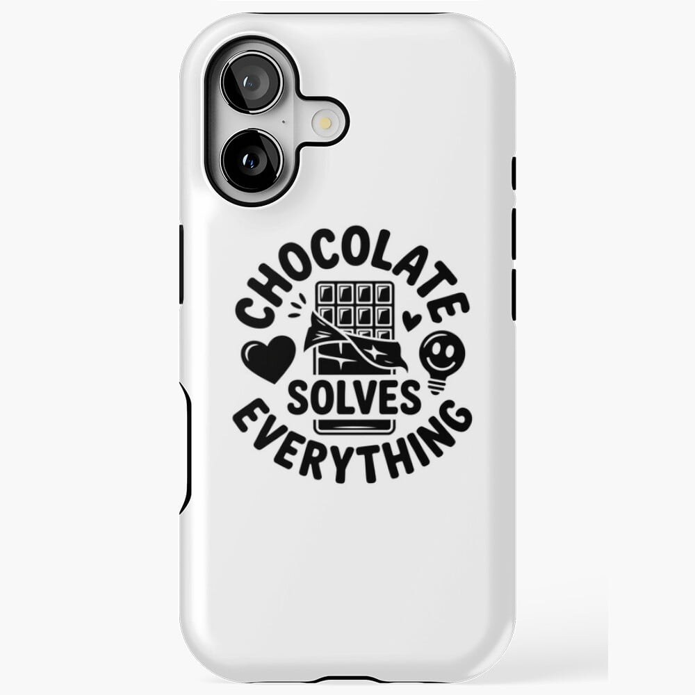 Chocolate Solves Everything Sweet Tooth Text iPhone Case 11 to 17 Pro ...