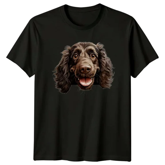 Chocolate Spaniel Dog Portrait Graphic Dog Lover T-Shirt