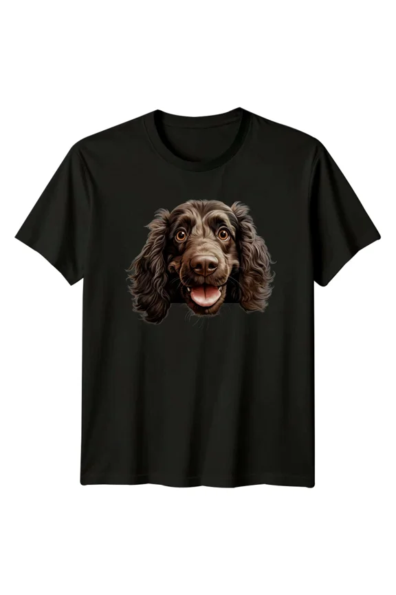 Chocolate Spaniel Dog Portrait Graphic Dog Lover T-Shirt