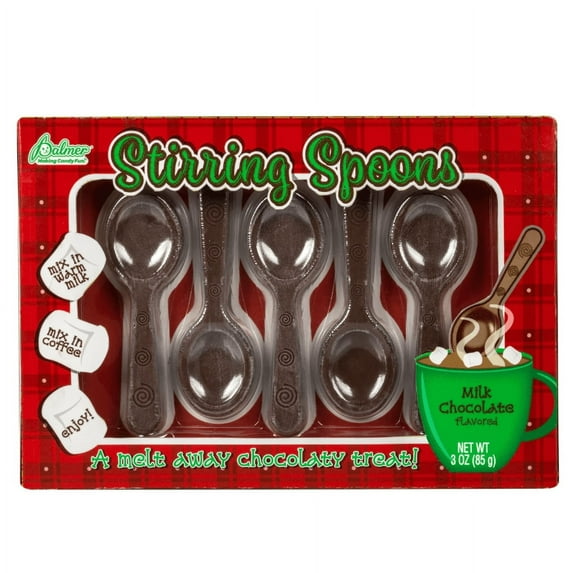 Chocolate Stirring Spoons Milk Chocolate Melt Away Coffee or Cocoa 5 Spoons; Set of 2 box (10 Spoons)