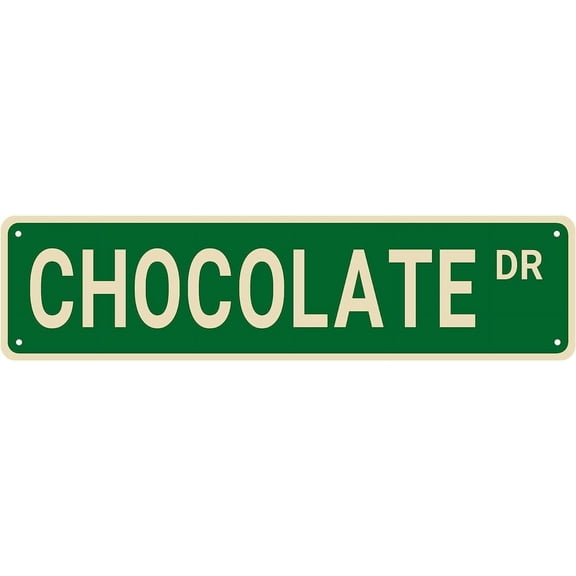Chocolate Street Signs, Chocolate Decor ChocolateSign Chocolate Lover Gift, Wall Decor for HomeDrivewayMan CaveBar, Quality Metal Signs 6 X 16 Inch