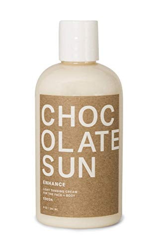 Chocolate Sun - Organic Enhance Light Tanning Cream Face & Body (Light, 8 oz) | Clean, Non-Toxic Sunless Tanning