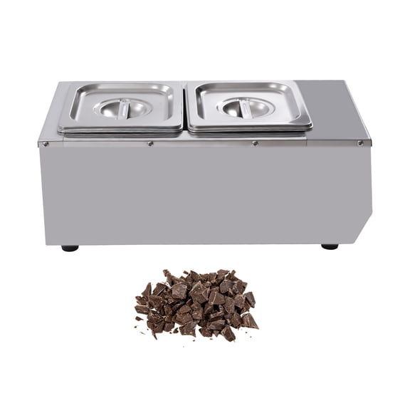 Chocolate Tempering Machine, 2-Pot 6L Chocolate Melting Pot  800W Professional Heated Chocolate Melter, Stainless Steel Food Warmer, For Chocolate/Milk/Cream Melting
