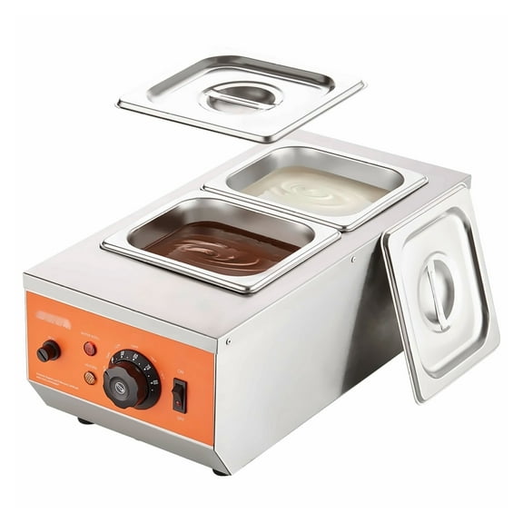 Chocolate Tempering Machine, 9 Lbs Double Tank Melting Pot, 800W TEMP Control 86-185F, Stainless Steel Chocolate Warmer for Milk, Cream, Baking & Commercial Use