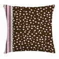 thumbnail image 1 of Chocolate Throw Pillow Cushion Cover, Lace Stripe Heart Filled Romantic Pattern on Abstract Brown Background, Decorative Square Accent Pillow Case, 16 X 16 Inches, Pale Pink Brown White, by Ambesonne, 1 of 2