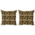 thumbnail image 1 of Ambesonne Chocolate Throw Pillow Cover 2 Pack, Wooden Parquet Motif, 24", Beige Pale Brown, 1 of 2
