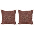 thumbnail image 1 of Chocolate Throw Pillow Cushion Cover Pack of 2, Polka Dot Glaze with Sprinkles Bonbons Sweets Tasteful Bakery Goods Kids Cartoon, Zippered Double-Side Digital Print, 4 Sizes, Multicolor, by Ambesonne, 1 of 2