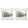 thumbnail image 1 of Chocolate Throw Pillow Cushion Cover Pack of 2, Sketch of a Chocolate Bar Yummy Hand Drawn Food Dessert Kitchen Art, Zippered Double-Side Digital Print, 4 Sizes, Dark Brown and Coconut, by Ambesonne, 1 of 2