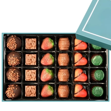 Chocolate Truffles Bon Bon Praline Box – Gourmet Chocolate Gift, Made with 60% Chocolate (Cocoa Butter)