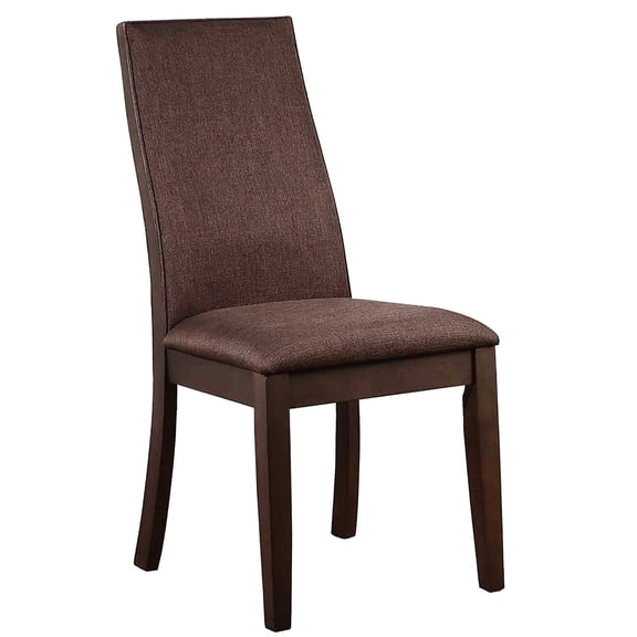 Chocolate Upholstered Side Chairs | Fit for Different Dining Table Colors | Asian Hardwood with Walnut Veneer | Padded Backs for a Relaxed Meal