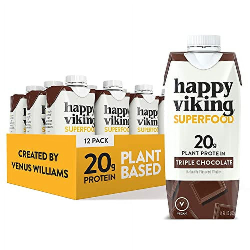 Chocolate Vegan Plant Protein Shakes by Happy Viking, Created by Venus Williams, 20g of protein