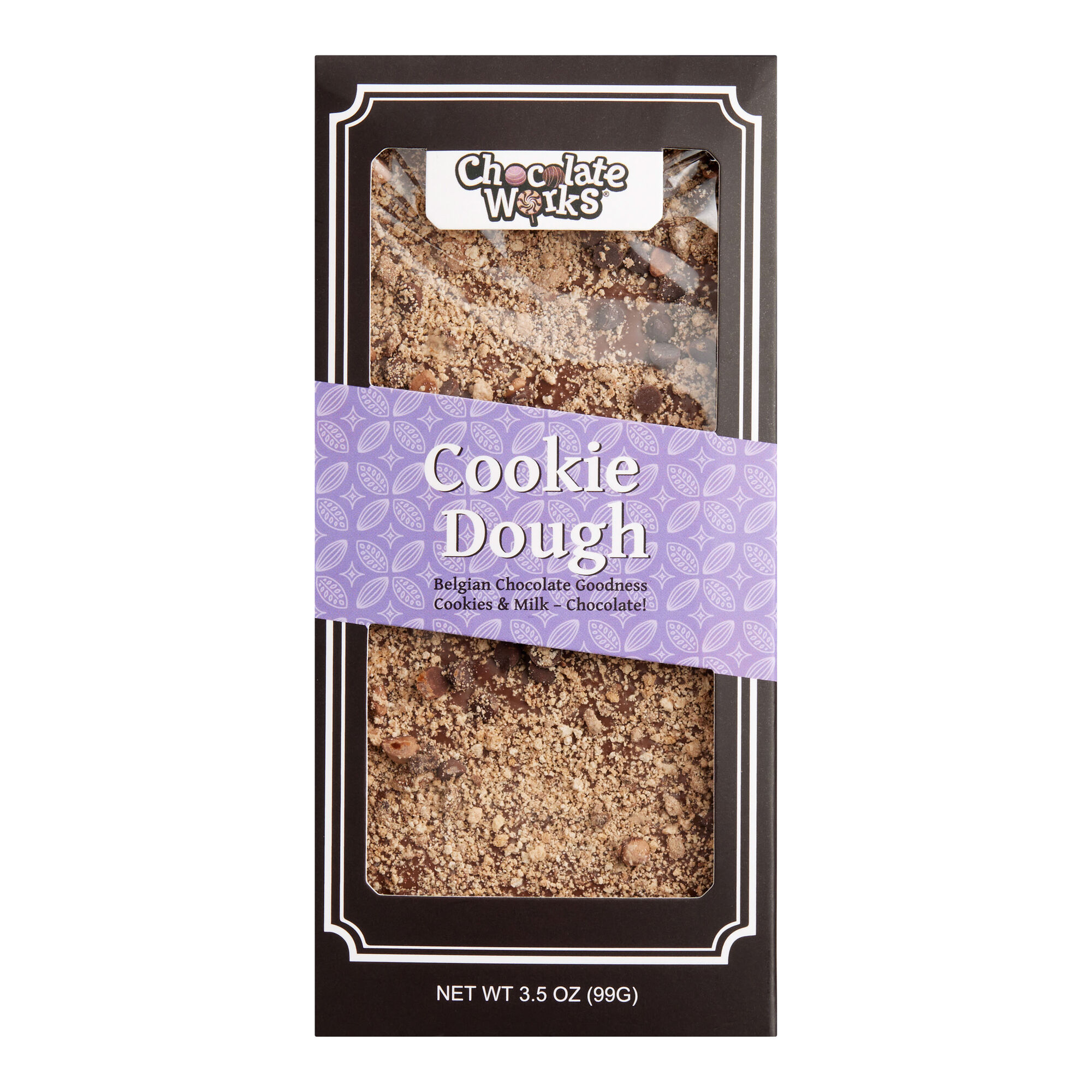 Chocolate Works Cookie Dough Milk Chocolate Bar 3.5 oz. Pack of 2
