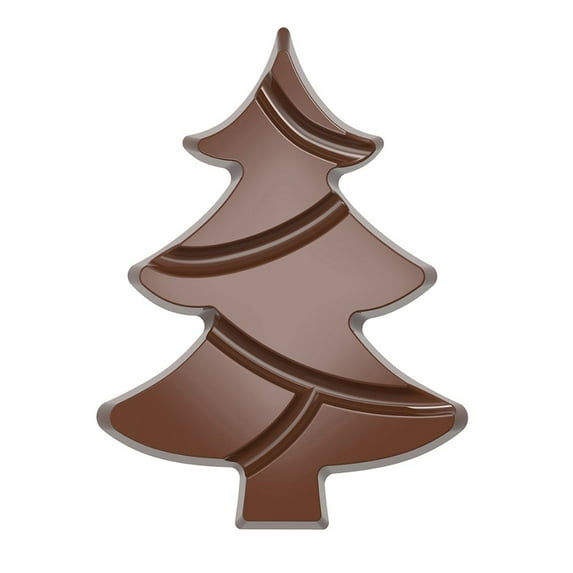 Chocolate World 12068 Polycarbonate Candy Mold with 4 Christmas-Tree-Tablet Cavities, Each 72.5mm x 97mm x 10mm High