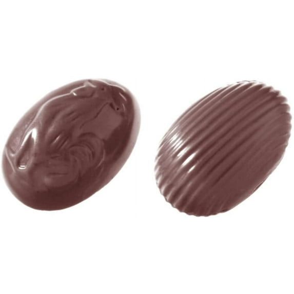 Chocolate World 1232 Polycarbonate Easter Candy Mold with 24 + 24 Half-Egg Cavities, Each 18mm x 26mm x 9mm High