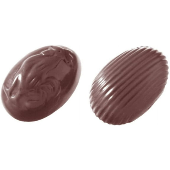 Chocolate World 1232 Polycarbonate Easter Candy Mold with 24 + 24 Half-Egg Cavities, Each 18mm x 26mm x 9mm High
