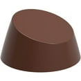 thumbnail image 1 of Chocolate World 1603 Polycarbonate Chocolate Mold Tilted Circle Candy Mould with 21 Cavities, Each 29mm Diameter x 15mm High, 1 of 2
