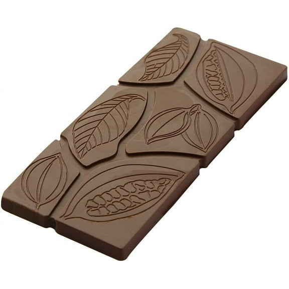 Chocolate World CF0810 Polycarbonate Candy Mold with 6 Cacao-Tablet Cavities, Each 50mm x 118mm x 8mm High