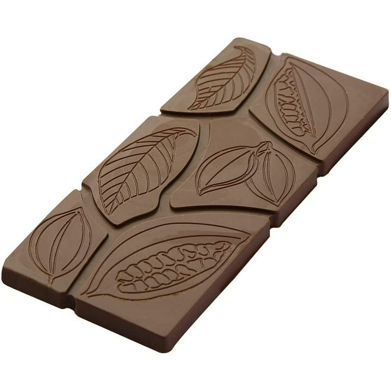 Chocolate World CF0810 Polycarbonate Candy Mold with 6 Cacao-Tablet  Cavities, Each 50mm x 118mm x 8mm High 