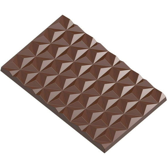 Chocolate World CW12006 Pyramid-Tablet Polycarbonate Candy Mold with 2 Cavities, Each 76.5mm x 123.5mm x 7.5mm High