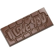 Chocolate World CW12009 I-Love-You Polycarbonate Candy Mold with 4 Cavities, Each 50mm x 118mm x 8mm High