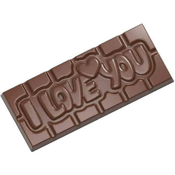 Chocolate World CW12009 I-Love-You Polycarbonate Candy Mold with 4 Cavities, Each 50mm x 118mm x 8mm High