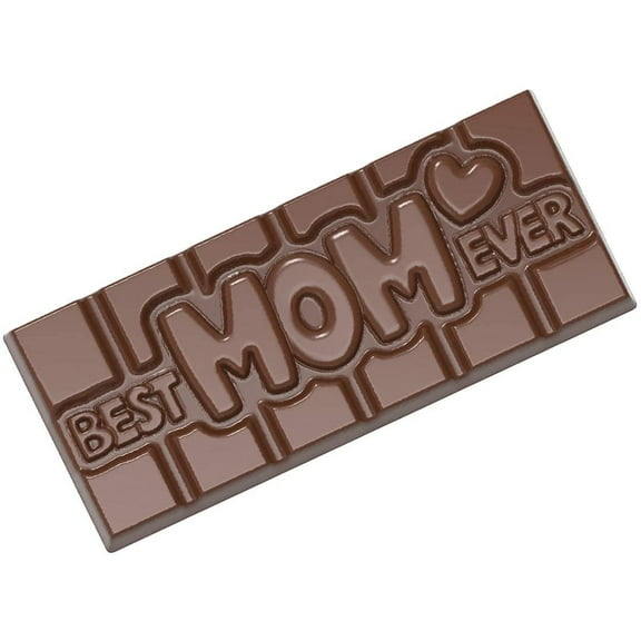 Chocolate World CW12016 Best-Mom-Ever Polycarbonate Candy Mold with 4 Cavities, Each 50mm x 118mm x 8mm High