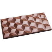 Chocolate World CW2448 Cube-Illusion-Tablet Polycarbonate Candy Mold with 3 Cavities, Each 74mm x 148mm x 8.5mm High