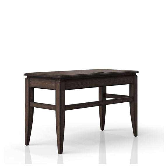 Chocolate Writing Desk 50 Inch, Home Office Desk with Storage Drawer, Computer Desk with Power Outlet, Sturdy Wood Desk for Students and Adults