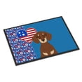 thumbnail image 1 of Chocolate and Cream Dachshund USA American Indoor or Outdoor Mat 24x36, 1 of 5