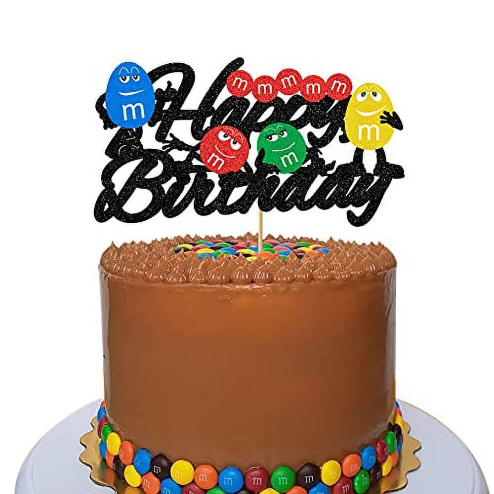 .com: Chocolate beans Cake Topper m&m's Theme Birthday Party  Chocolate Party Decor for Boys Girls Kids Birthday Party Supplies
