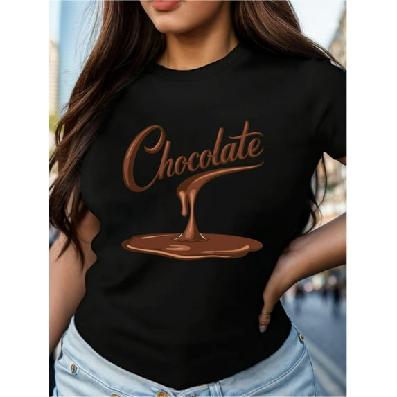 Chocolate candy T-shirt women's cotton regular Tee For Adult, Men, Women, Teen, Teenager, Adolescent, Youth Sports Casual Tee