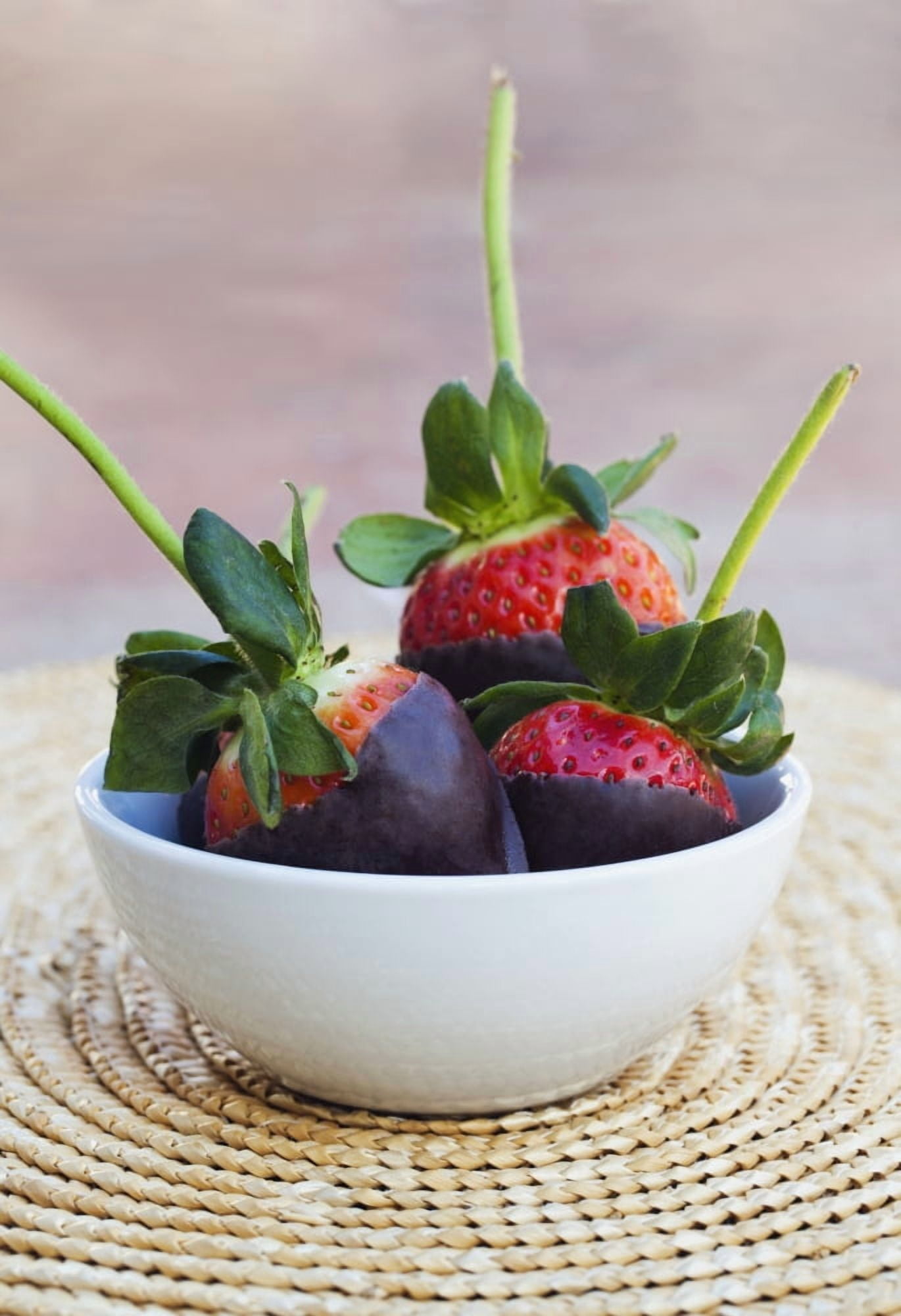 Chocolate covered strawberries in a bowl Oahu Hawaii United States of America Canvas Art - Brandon Tabiolo Design Pics (24 x 36)
