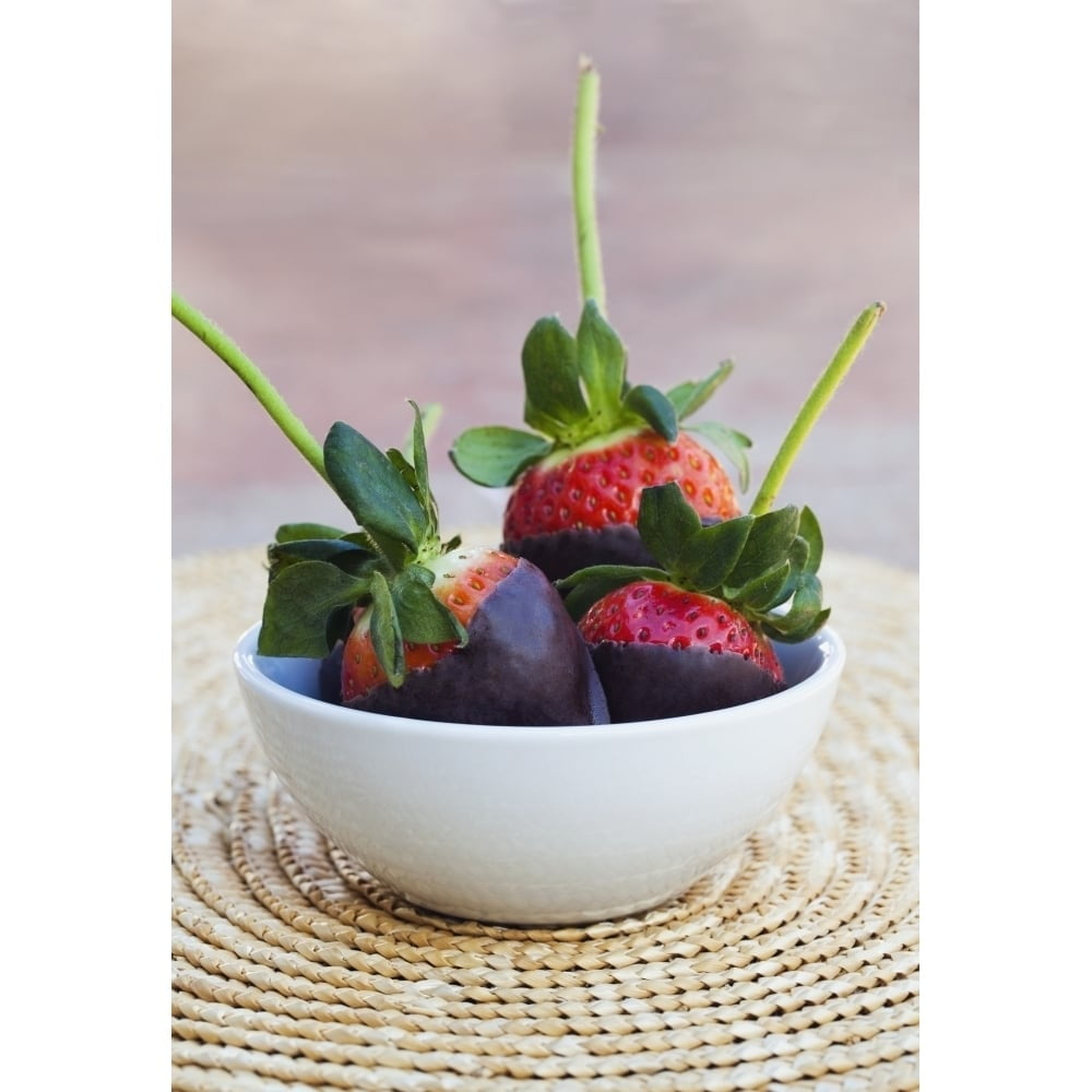 Chocolate covered strawberries in a bowl; Oahu Hawaii United States of