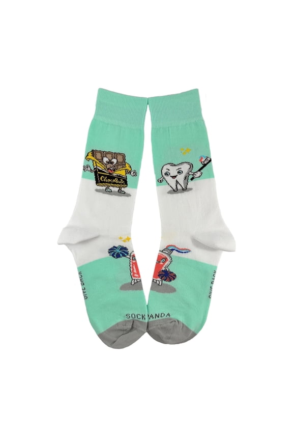 Chocolate vs. Toothbrush Socks from the Sock Panda (Adult Small - Shoe Sizes 2-5)