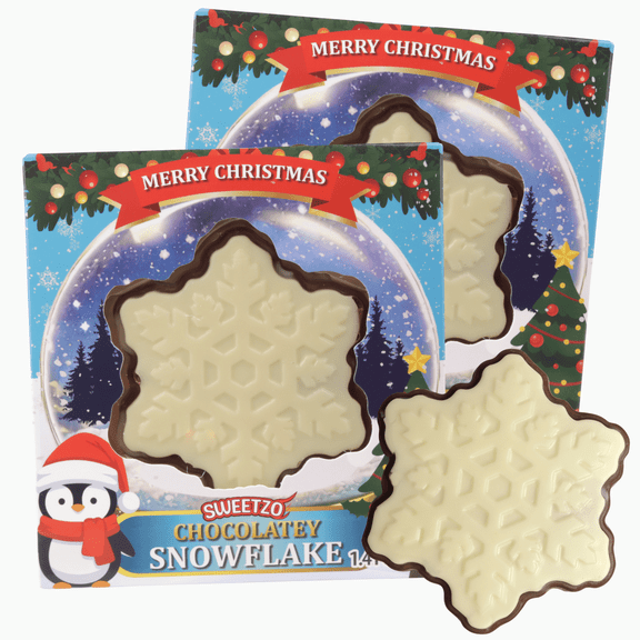 Chocolatey Snowflake Christmas Candy, Stocking Stuffer Treat, 1.41 Ounces Each, 2 Pack