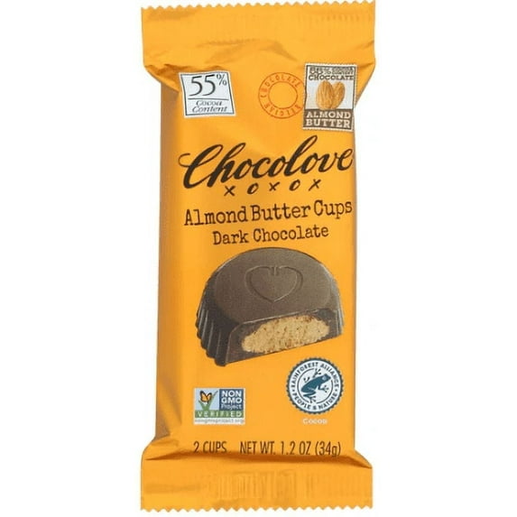 Chocolove Almond Butter Cups Dark Chocolate 1.2 oz Pack of 3