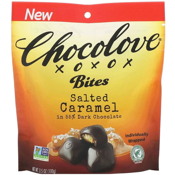 Chocolove, Bites, Salted Caramel in 55% Dark Chocolate, 3.5 oz Pack of 2