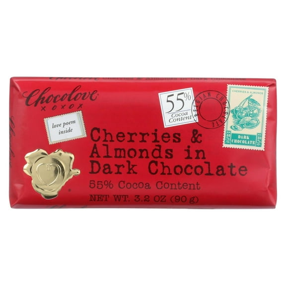 Chocolove Cherries & Almonds In Dark Chocolate , 3.2 oz