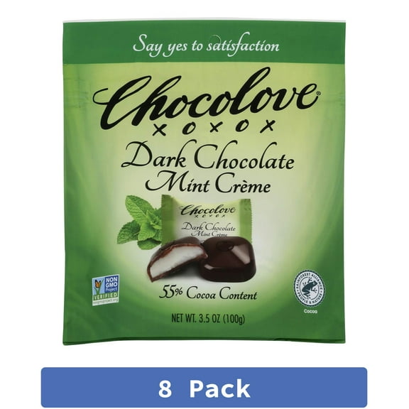 Chocolove Chocolate Bites Mint Cream Pouch 3.5 oz (Pack of 8)