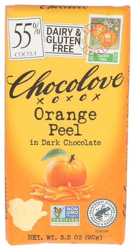 (Pack of 12) Chocolove Dark Chocolate Bar with Orange Peel 3.2 Oz