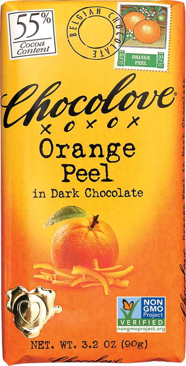 Chocolove - Dark Chocolate Bars Box Orange Peel - 12 Bars Pack Of 12