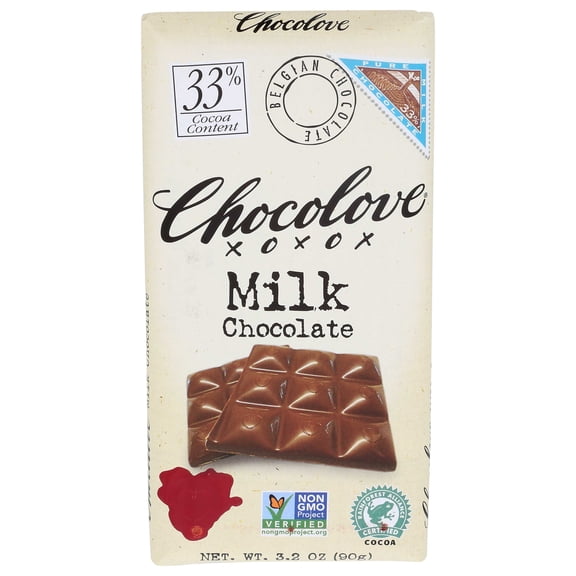 Chocolove Milk Chocolate, Pure, 3.2 Ounce (Pack of 12)